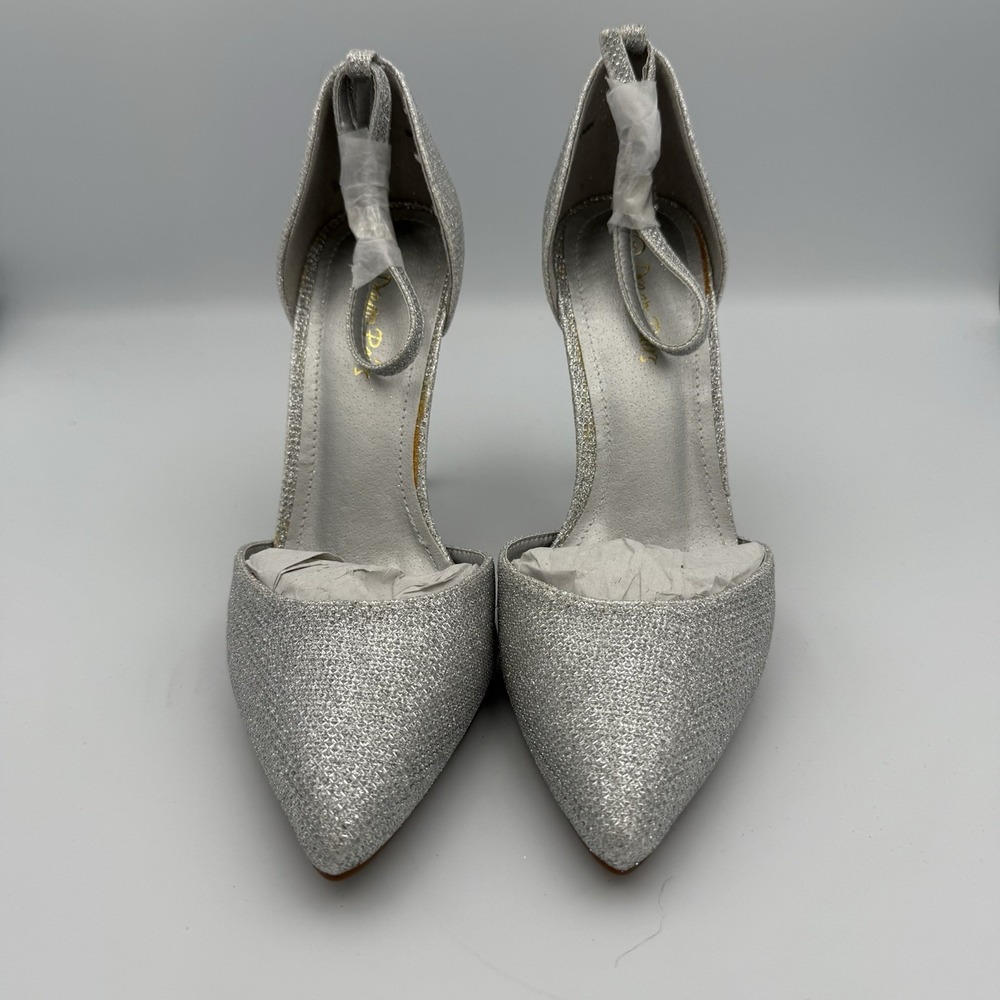 NWOT Dreams Pairs Appointed Lacey High Heel Silver Glitter Shoe‎ 8M
